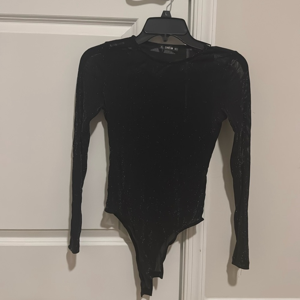SHEIN Sparkly Sheer Bodysuit